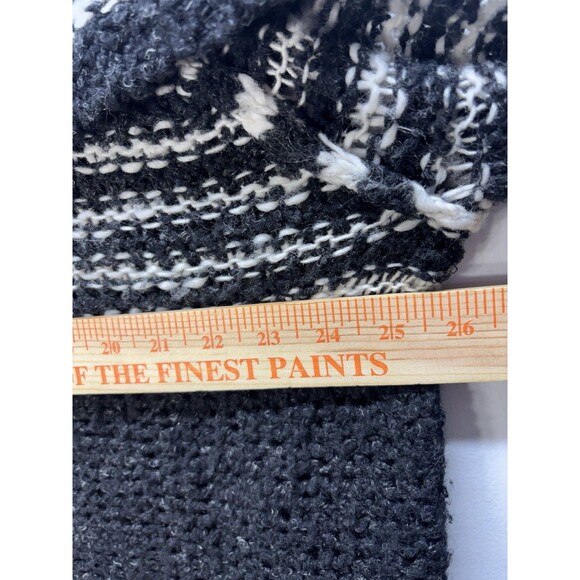 Free People Engineer Black White Striped Cowl Neck Wool Sweater Oversized S - Picture 7 of 14